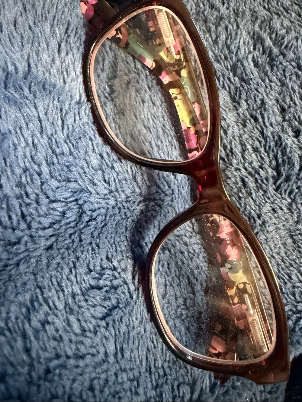 Oscar de la Renta Purple Floral Spring Loaded Readers/ Reading Glasses- +2.50